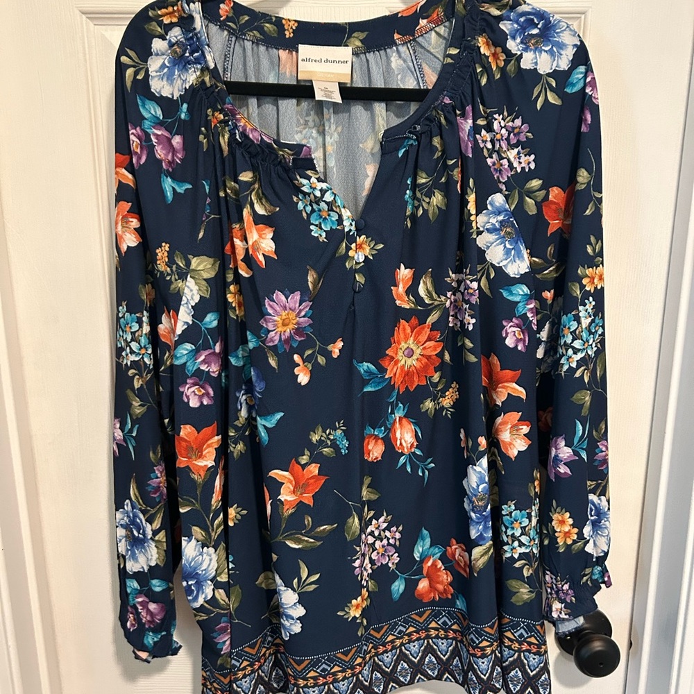 Alfred Dunner Multicolor Floral Blouse